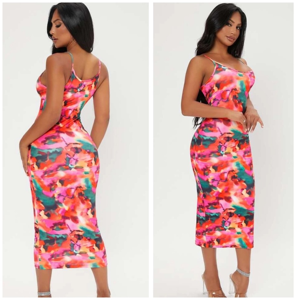 NEW Tie Dye Cami Bodycon Dress - Picture 2 of 2